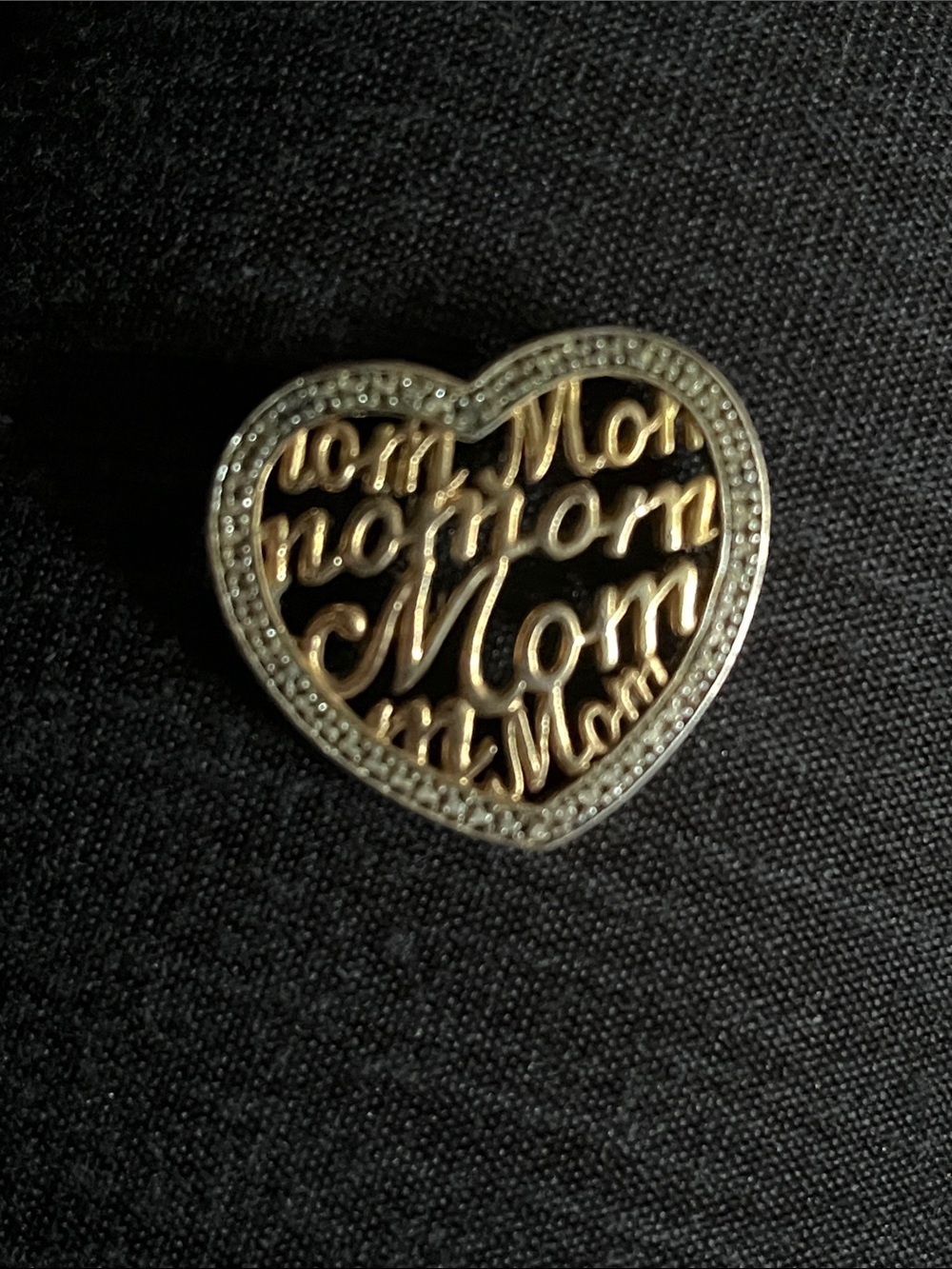 Gold and Silver Heart 'Mom' Script Pendant - Mom Jewelry